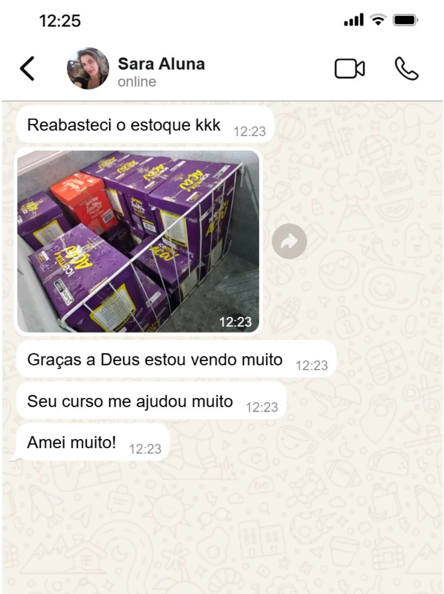 Relato real de açaiteria vendendo e reabastecendo estoque