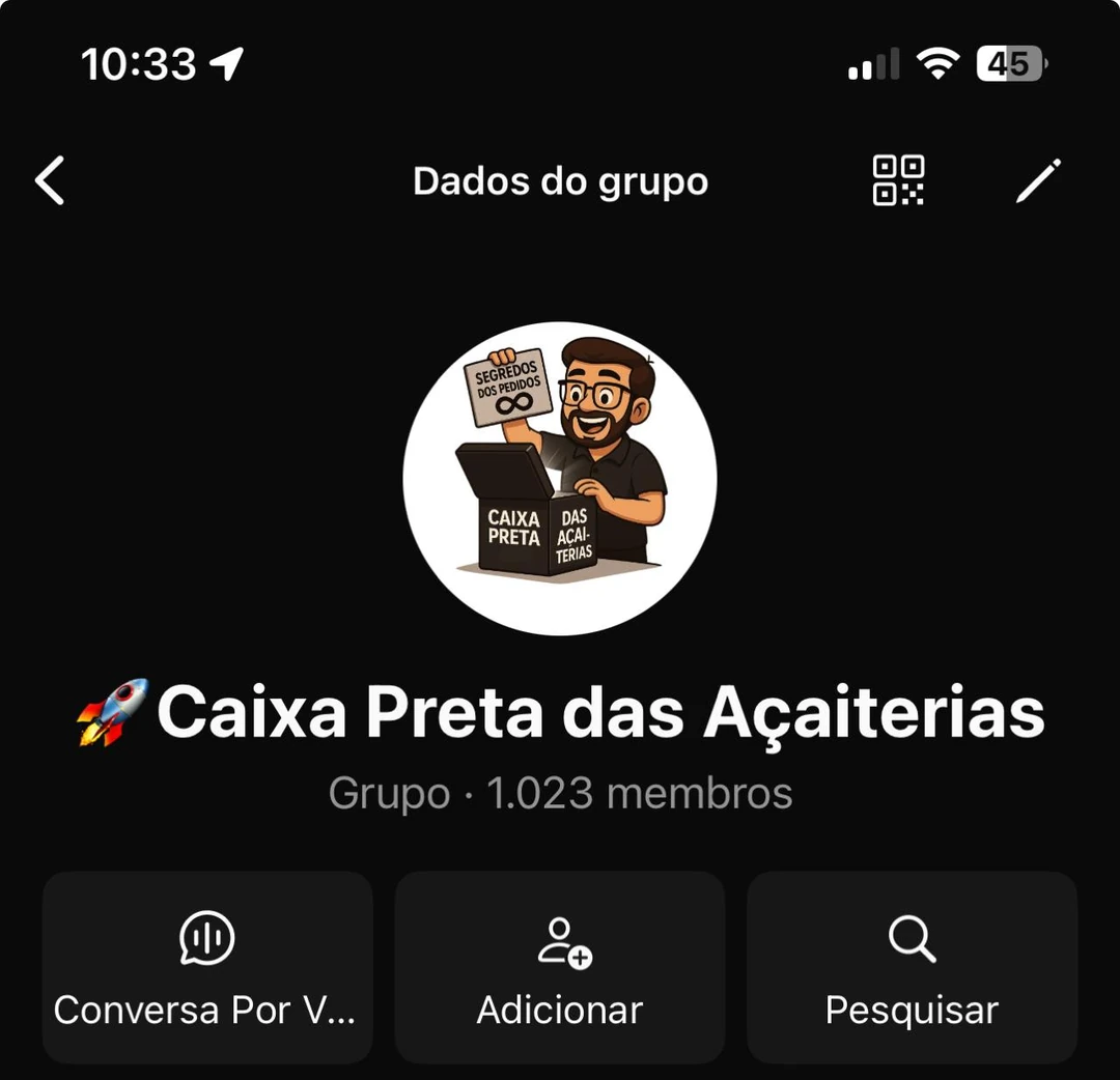Grupo Caixa Preta com mais de 1.000 membros